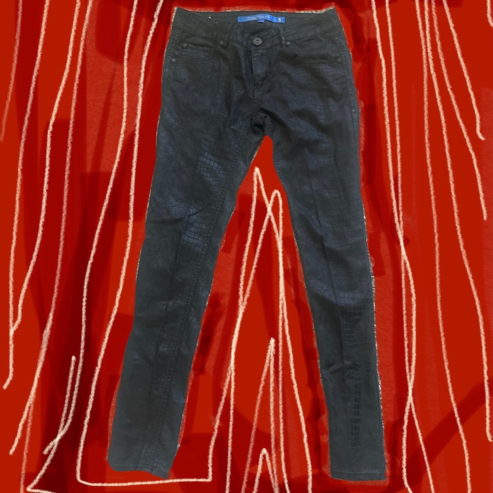 Snake skin skinny jeans